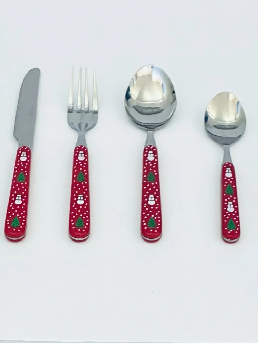 Christmas Flatware Set Vintage Snowman Holiday Wendy Lee Collection Stainless